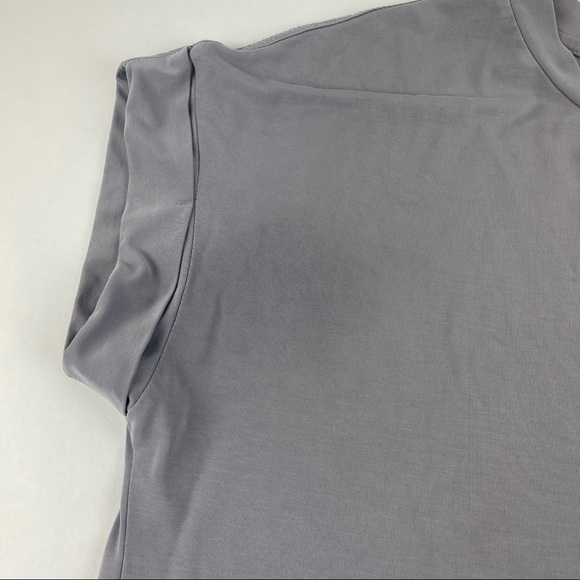 All Row Tshirt Womens Gray Crew Neck Rolled Sleeve - Picture 5 of 9